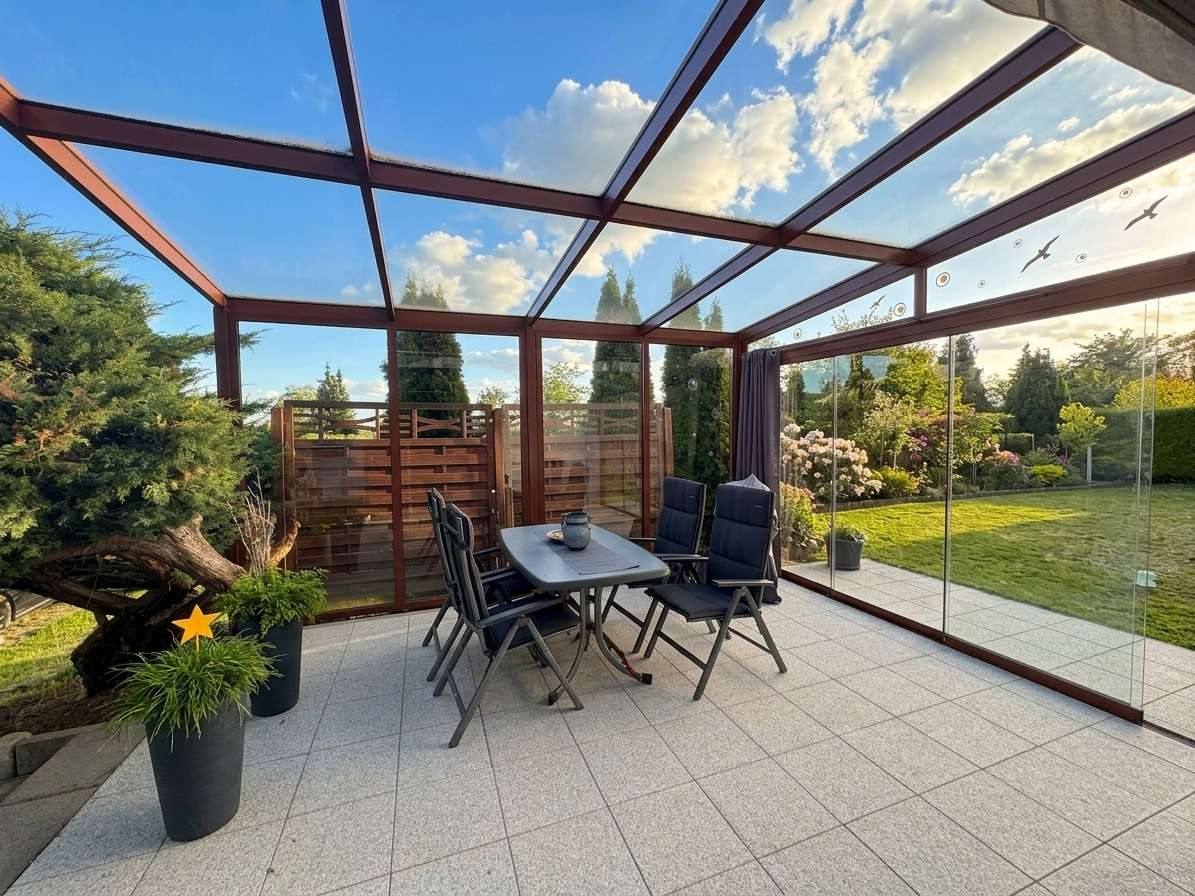 Wochenendhaus Göhlberge Freyburg – Terrasse mit Glasdach